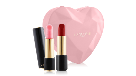 LANCOME 蘭蔻 2020情人節限定愛心禮盒-粉[絕對完美唇膏X2]-百貨公司貨
