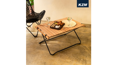 【KAZMI】KZM 原木蛋捲桌 桌子 露營桌 90公分