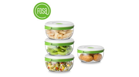 【FOSA｜真鮮寶】真空保鮮盒/圓形/600ml/4個入 40600 (不含主機)