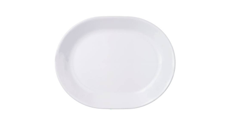 美國康寧餐具12.5吋平腰子盤 純白 