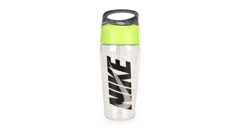 NIKE TR吸管式水壺 16OZ-慢跑 路跑 單車 自行車 登山 運動水壺 透明黑綠@N000003599316@
