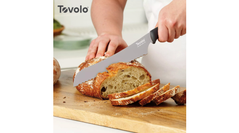 【美國Tovolo】舒適握感不鏽鋼鋸齒麵包刀-21cm