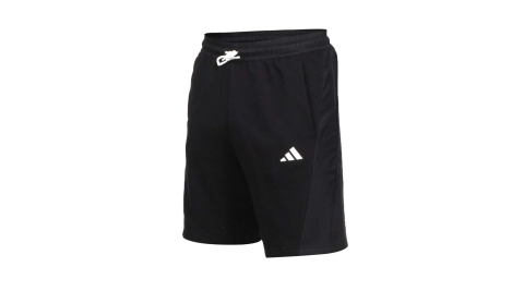 ADIDAS 男運動短褲-純棉 慢跑 休閒 五分褲 愛迪達 黑白@FI7466@