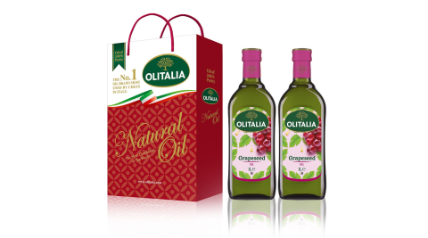 【Olitalia奧利塔】葡萄籽油禮盒2組(1000mlx2罐/組;共4罐)