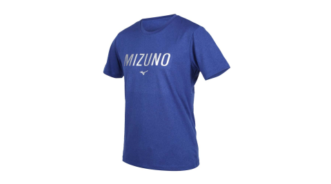MIZUNO 男短袖T恤-吸濕快乾 短T 台灣製 美津濃 藍銀@32TA001116@