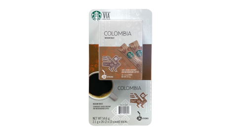STARBUCKS VIA 哥倫比亞即溶研磨咖啡 2.1公克 x 26入/組