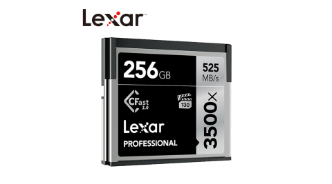 Lexar® 256GB Professional 3500x CFast™ 2.0 高速記憶卡