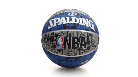 SPALDING NBA 塗鴉系列 斯伯丁籃球-戶外 運動 灰藍黑@SPA83176@
