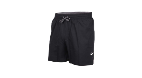 NIKE 男5吋海灘短褲-慢跑 海邊 戲水 黑灰白@NESS9431001@