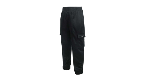 NIKE 女針織運動長褲-SPORTSWEAR SWOOSH 工裝 慢跑 路跑 黑白@CU5634-010@