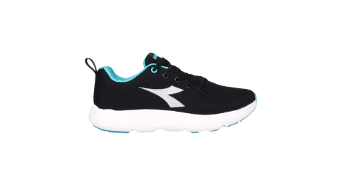 DIADORA 女專業輕量慢跑鞋-路跑 炫彩反光 避震 運動 黑水藍@DA31658@