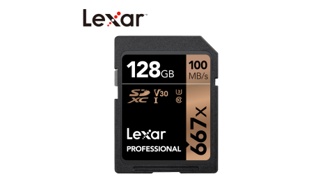 Lexar® 128GB Professional 667x SDXC™ UHS-I 記憶卡