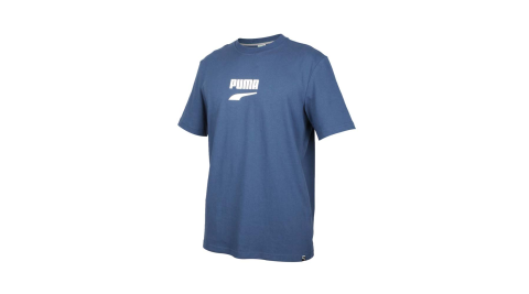 PUMA 男流行系列短袖T恤-純棉 短袖上衣 路跑 慢跑 運動上衣 墨藍白@59636743@