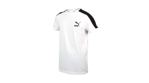 PUMA 男T7短袖T恤-歐規 慢跑 路跑 上衣 運動 白黑@59986902@