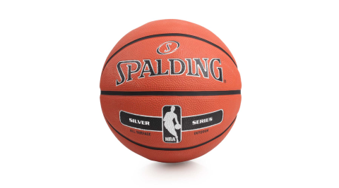 SPALDING 銀色NBA-RUBBER-5號籃球 戶外 訓練 斯伯丁 橘黑銀@SPA83568@