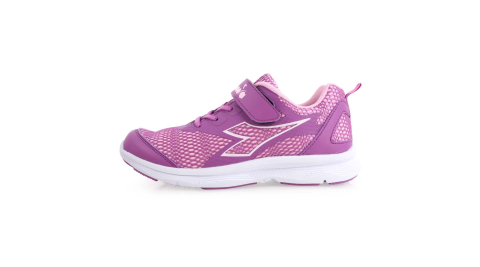 DIADORA 男女大童慢跑鞋-寬楦-路跑 訓練 魔鬼氈 童鞋 紫粉@DA9AKR7207@