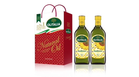 【Olitalia奧利塔】頂級葵花油禮盒1組(1000mlx2罐/組;共2罐)