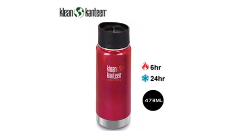 【Klean Kanteen】咖啡瓶蓋 寬口不鏽鋼瓶 彩椒紅 16oz (473ml) 保溫瓶 食品級不鏽鋼
