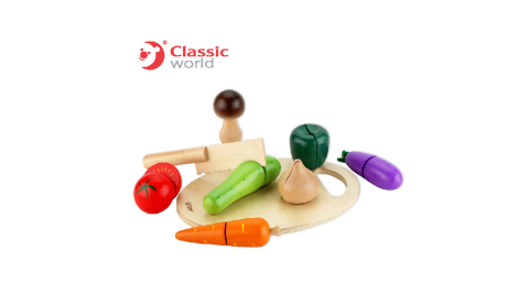 Classic world 德國經典木玩 客來喜 蔬菜切切樂 木製扮家家酒玩具