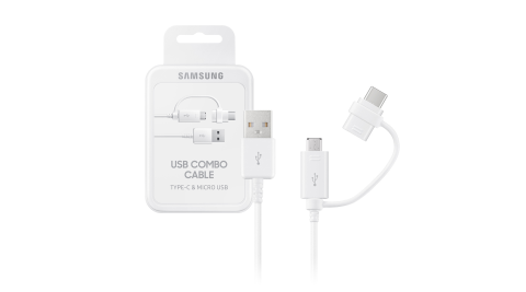 SAMSUNG 三星 原廠二合一傳輸線(Type C & Micro USB) 白色 (公司貨-盒裝)