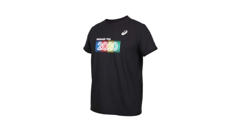 ASICS 男短袖T恤-2020 東京 運動上衣 慢跑 路跑 亞瑟士 黑白藍綠紅@K12003-90@