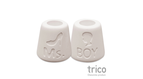 日本Trico 幸福點點名珪藻土牙刷架(Ms+Boy)