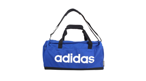 ADIDAS 中型健身包(圓筒包 側背包 裝備袋 行李袋 旅行包 運動 愛迪達 藍白@GE1149@