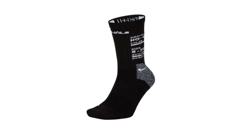 NIKE LEBRON ELITE 男女中筒襪-一雙入 襪子 長襪 DRI-FIT 黑白@CK6784-010@