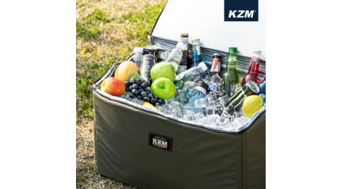 【KAZMI】KZM 素面個性保冷袋45L(軍綠色) 保冰袋 保冷箱 冰箱 