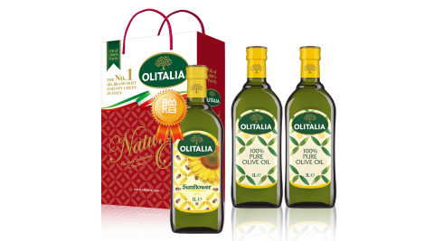 義大利進口奧利塔橄欖油禮盒1組贈葵花油1000mlx1瓶