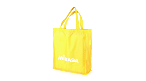 MIKASA 摺疊購物袋(手提袋 肩背袋 可收納 排球 環保袋 黃白@MKBA21-Y@