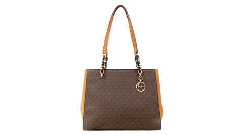 MICHAEL KORS SOFIA防刮托特兩用包-大/咖棕