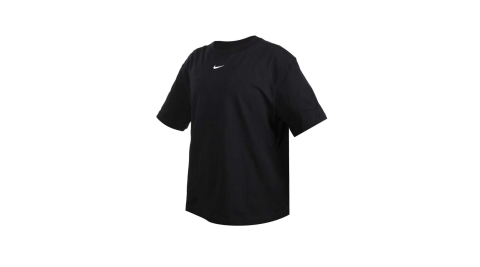 NIKE 女短袖T恤-純棉 休閒 慢跑 上衣 寬版 圓領 棉質 黑白@CT2588-010@