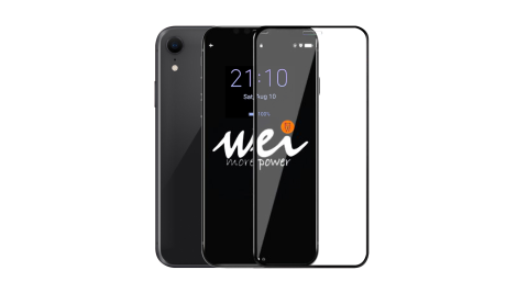 膜力威 for iPhone XR 6.1 3D專利抗藍光滿版玻璃保護貼-龍跡黑
