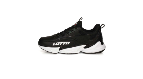 LOTTO 男女大童經典復古運動鞋-慢跑 避震 黑白@LT0AKR2020@