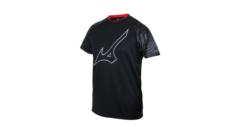MIZUNO 男世界大賽短袖T恤-吸濕排汗 慢跑 路跑 上衣 運動 美津濃 黑紅灰@V2MA050590@