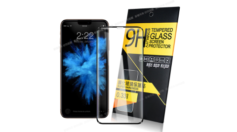 NISDA for iPhone11 Pro 5.8 全面呵護 2.5D滿版鋼化玻璃保護貼-黑-2張 
