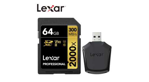 Lexar® 64GB Professional 2000x SDXC™ UHS-II V90 記憶卡