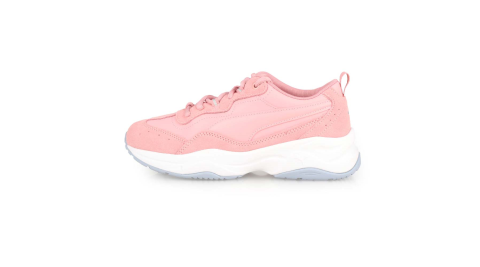 PUMA CILIA SD 女休閒運動鞋-慢跑 麂皮 珊瑚粉銀@37028304@