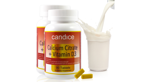 【Candice】康迪斯檸檬酸鈣錠(90顆/瓶*2瓶)Calcium Citrate + Vitamin D3