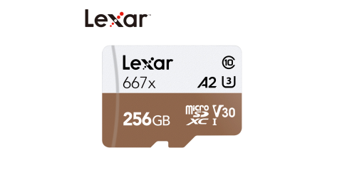 Lexar® 256GB Professional 667x microSDXC™ UHS-I U3 (A2) (V30) 記憶卡