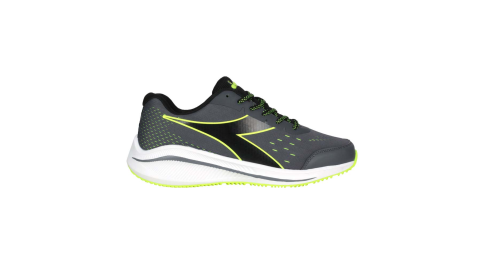 DIADORA 男專業輕量慢跑鞋-E寬楦-路跑 運動 灰黑螢光綠@DA71172@