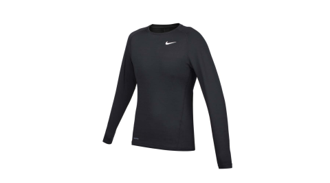 NIKE 男緊身長袖T恤-DRI-FIT 運動 健身 慢跑 上衣 黑白@CV3047-010@
