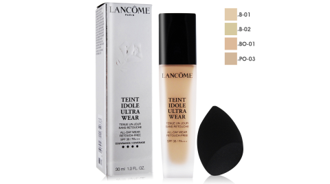 LANCOME 蘭蔻 零粉感超持久粉底 SPF38/PA+++(30ml)多色可選+完美持久美妝蛋-百貨公司貨