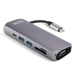 MOOR 6合1多功能充電傳輸集線器(VGA)