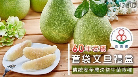 【花蓮鶴岡】吉園圃SGS雙證益生菌栽種正宗60年老欉套袋文旦禮盒1箱，共