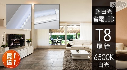 【買一送一】超值超白光省電LED T8燈管 任選2入
