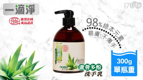 【一滴淨】天然有機蘆薈多酚洗手乳300g