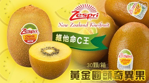 【紐西蘭Zespri】黃金圓頭奇異果 1箱 共