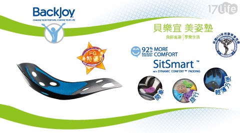 【限時下殺】BackJoy 美姿墊輕量版Tech Gel(黑/藍)
